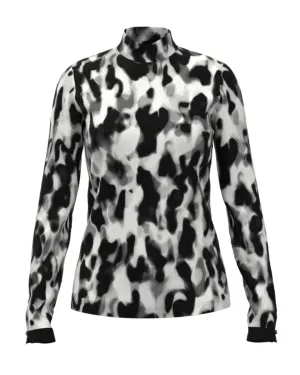 Abstract Print Turtleneck Pullover