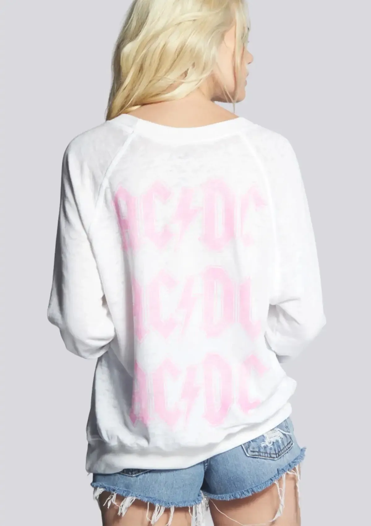 ACDC Pink Bolt Long Sleeve Sweater