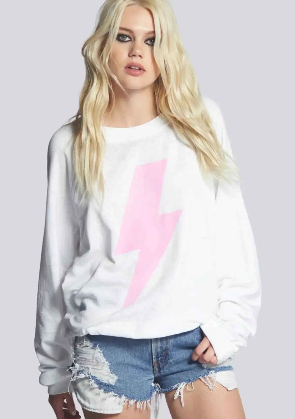 ACDC Pink Bolt Long Sleeve Sweater