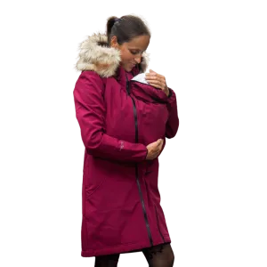 Angel Wings Babywearing Softshell Coat Burgundy