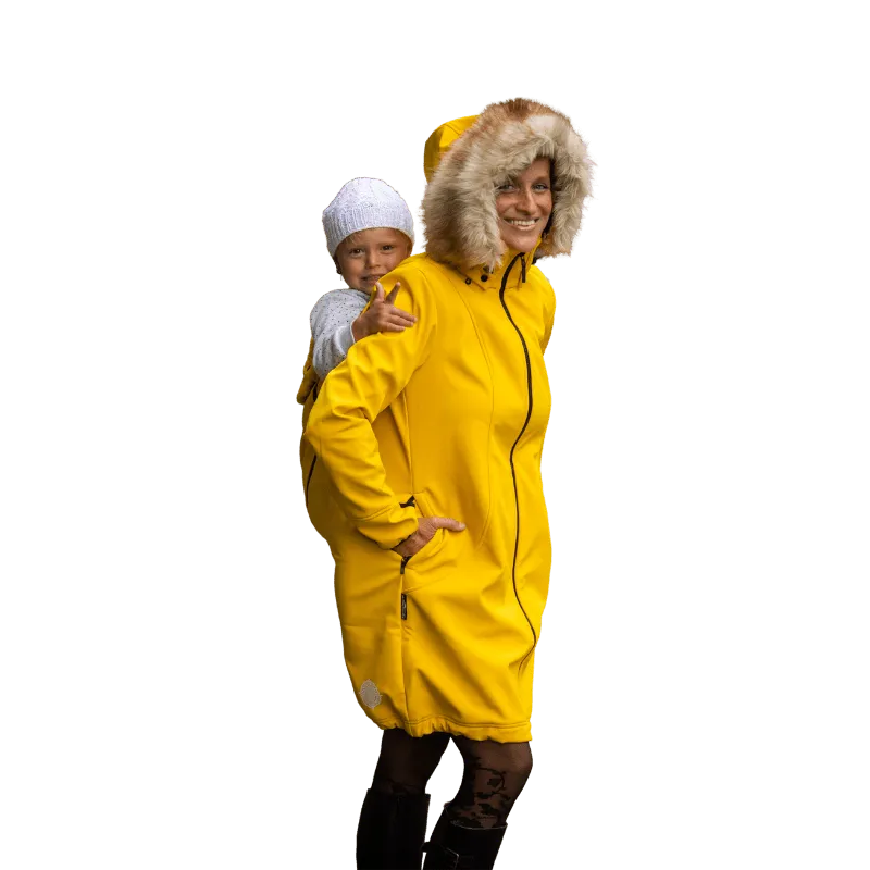 Angel Wings Babywearing Softshell Coat Yellow