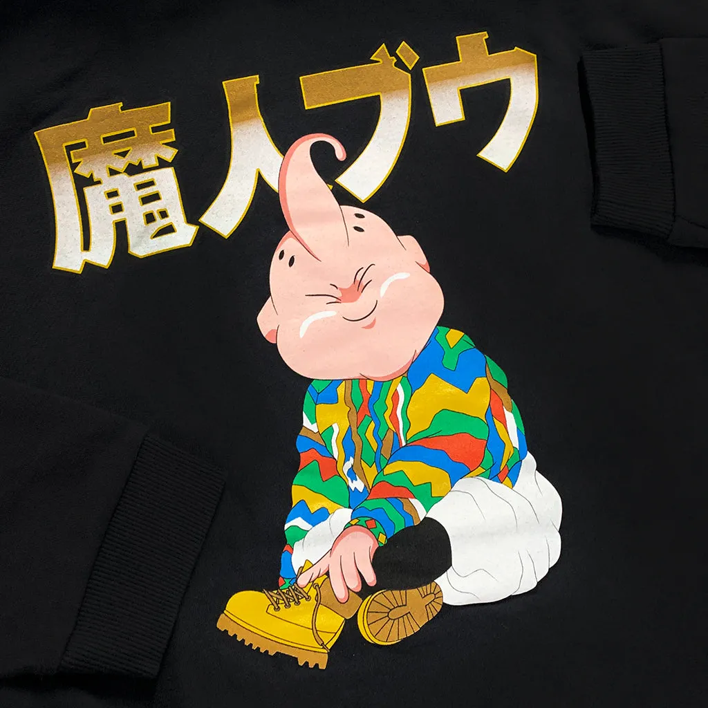 Biggie Buu Drop Shoulder Black Pullover Hoodie