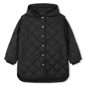 Black Removable Sleeve Puffer Jacket