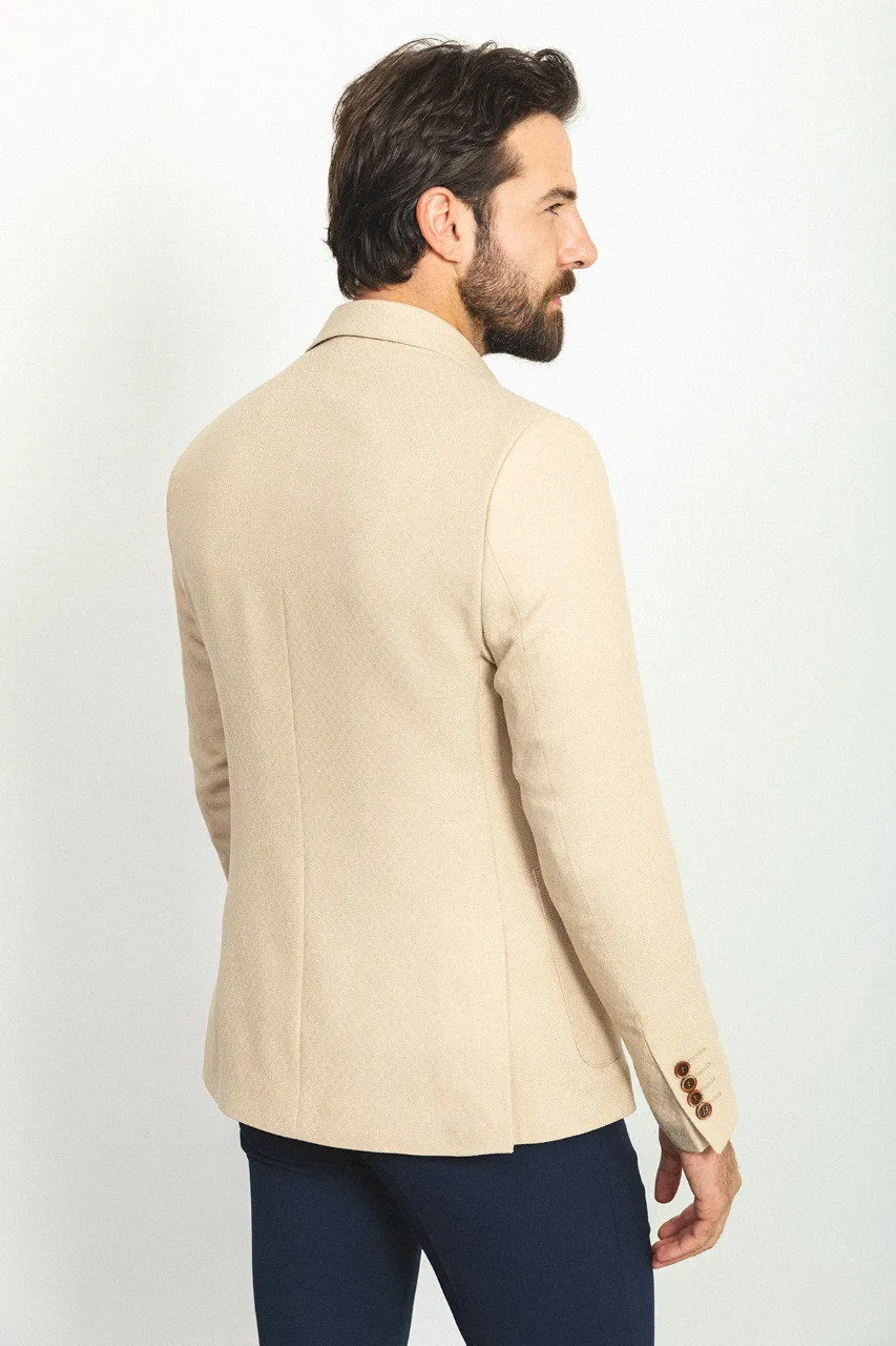 Bojoni Pezza Slim Fit Beige Blazer