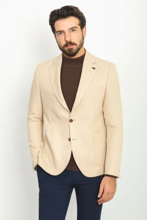 Bojoni Pezza Slim Fit Beige Blazer