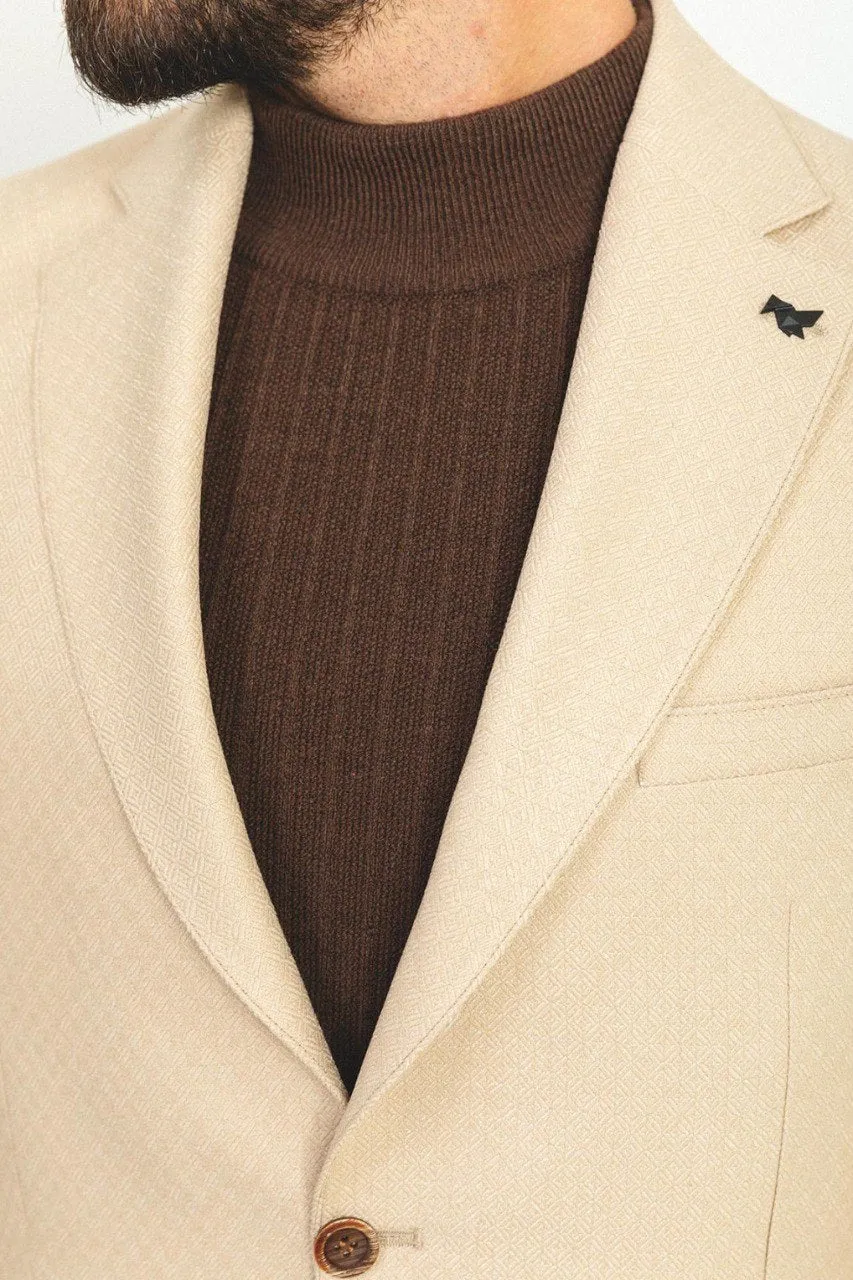 Bojoni Pezza Slim Fit Beige Blazer