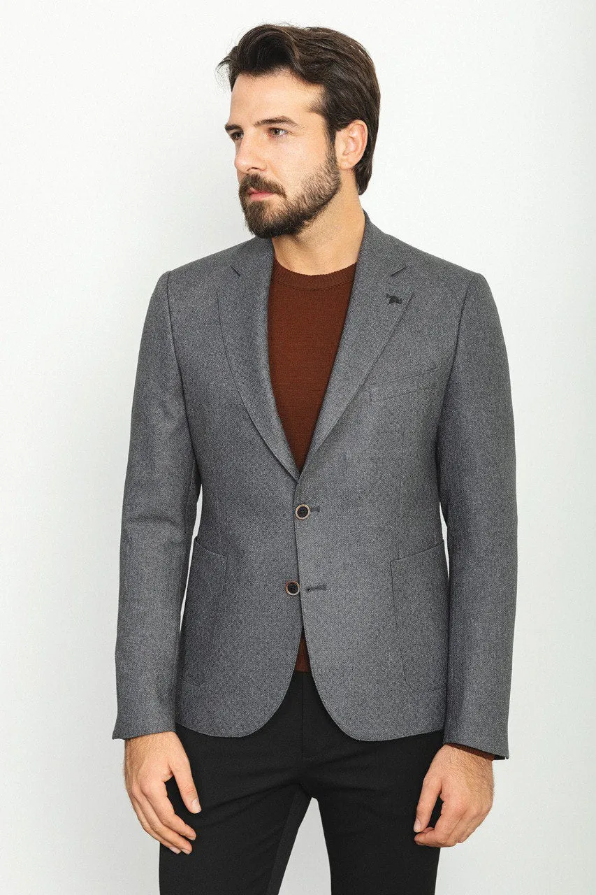 Bojoni Pezza Slim Fit Charcoal Blazer