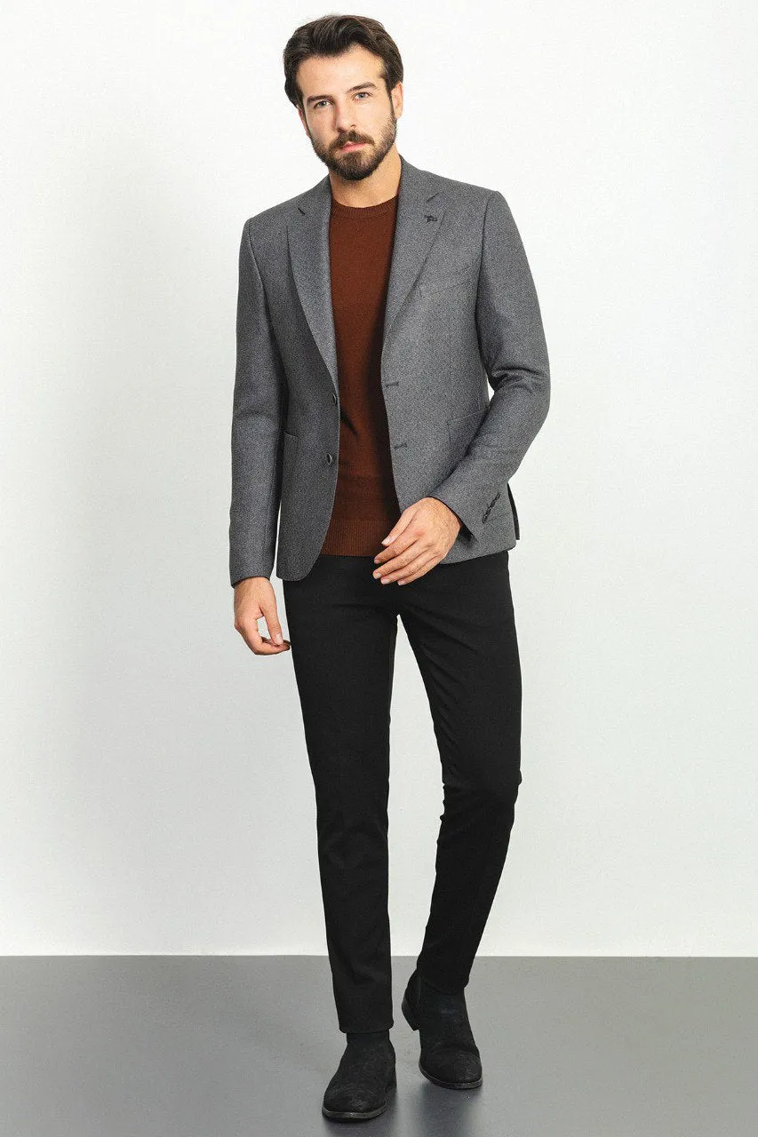 Bojoni Pezza Slim Fit Charcoal Blazer