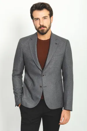 Bojoni Pezza Slim Fit Charcoal Blazer