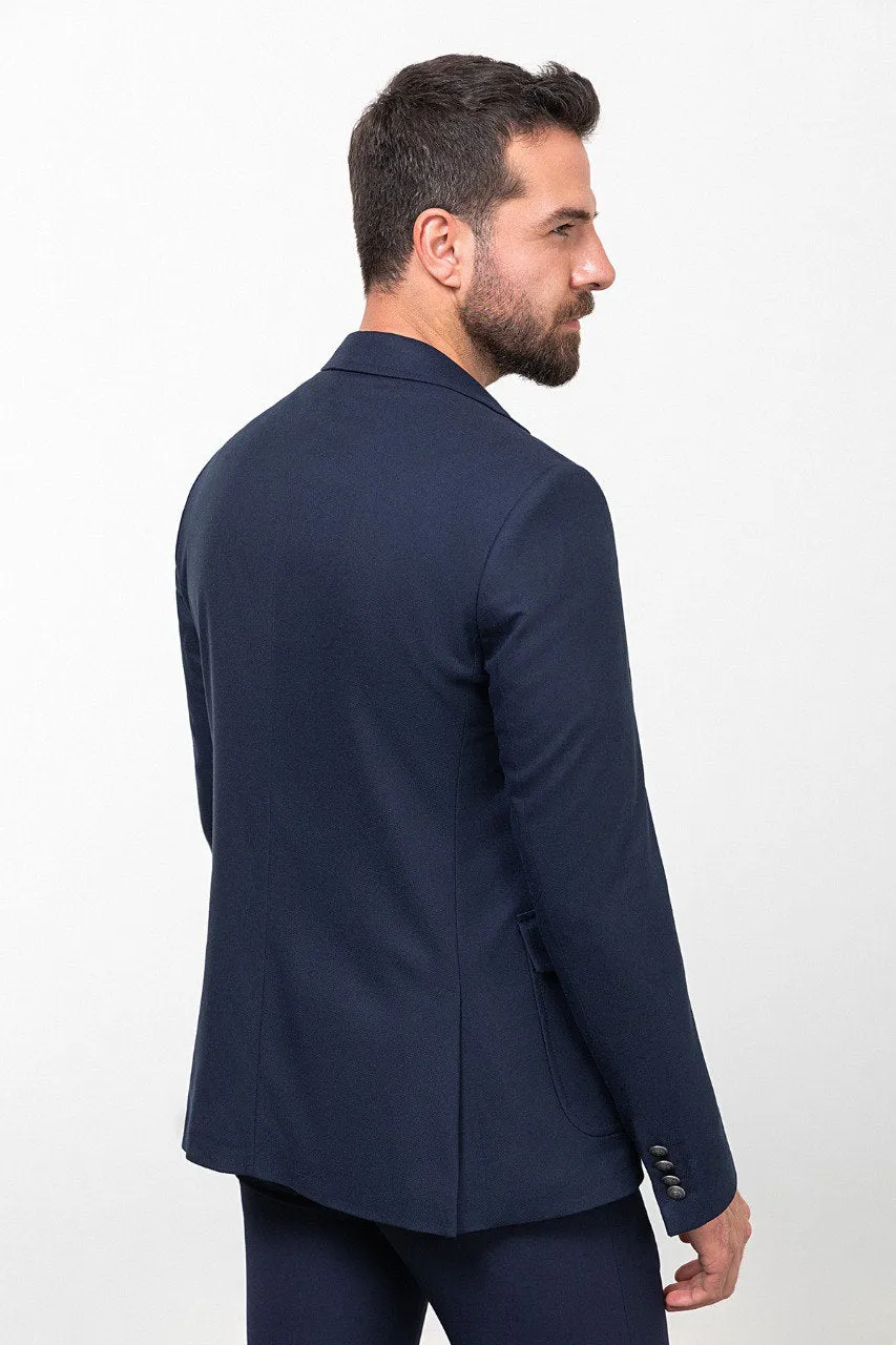 Bojoni Torretta Slim Fit Navy Blue Blazer