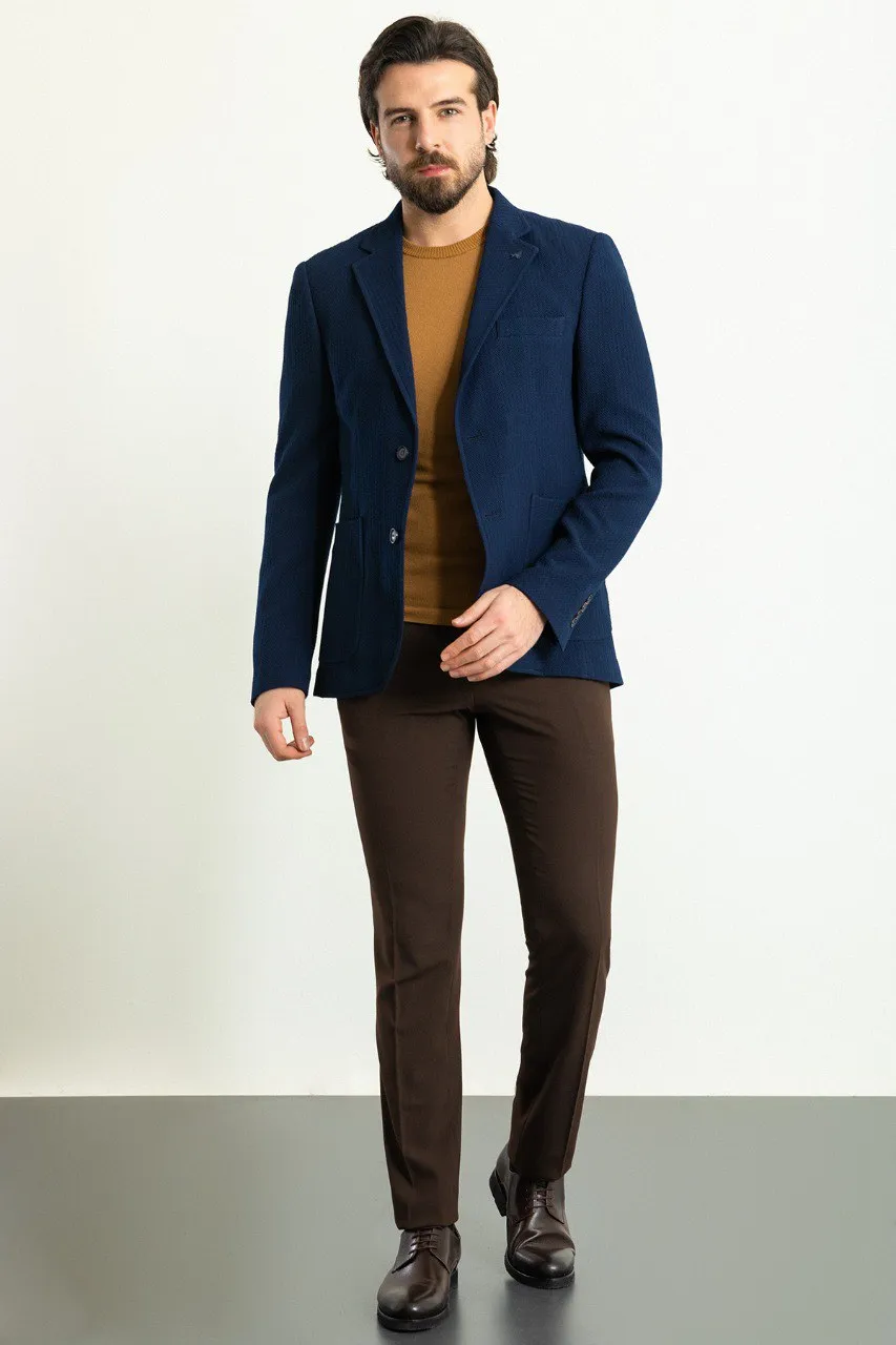 Bojoni Torretta Slim Fit Woven Dark Blue Blazer