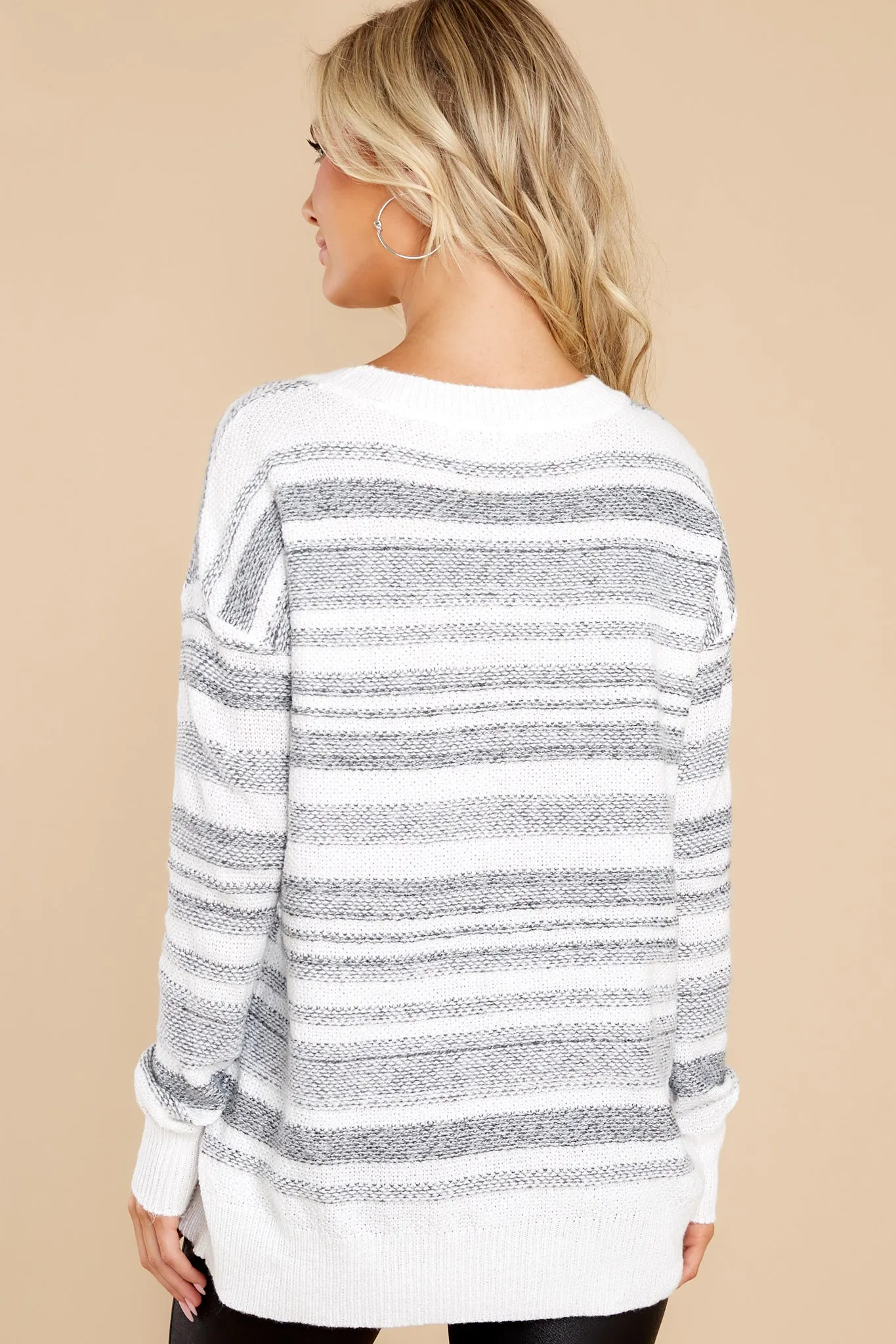 Breaking News Ivory Stripe Sweater