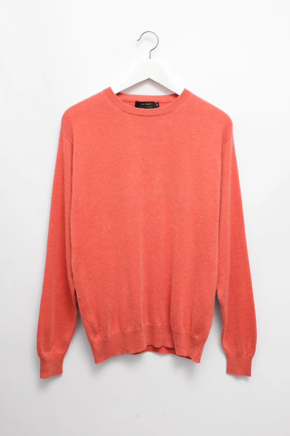 CORAL ORANGE CASHMERE SILK SWEATER