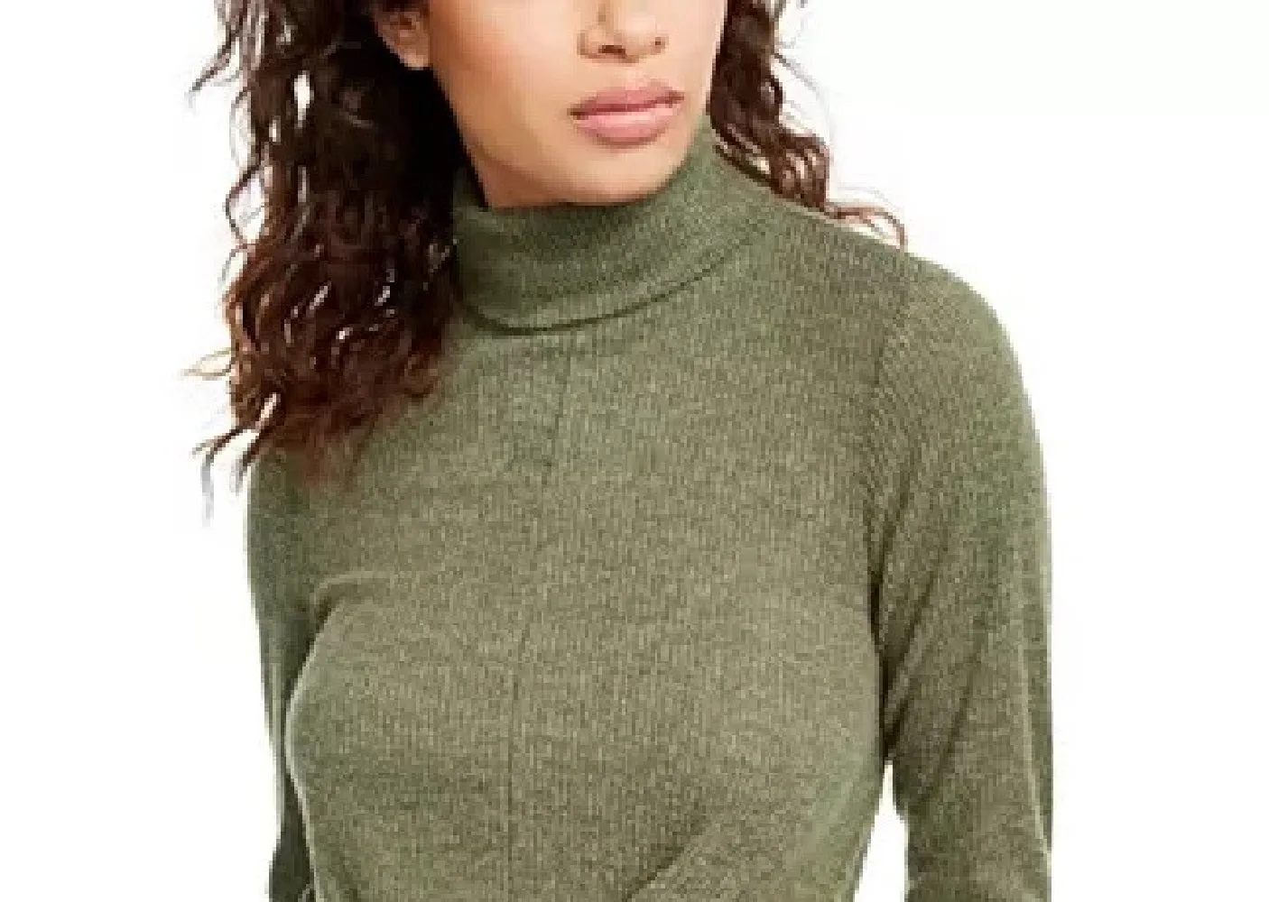 Crave Fame Juniors' Cozy Twist-Front Turtleneck Top Green Size Medium