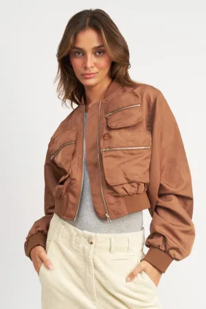 Cropped Bomber Jacket