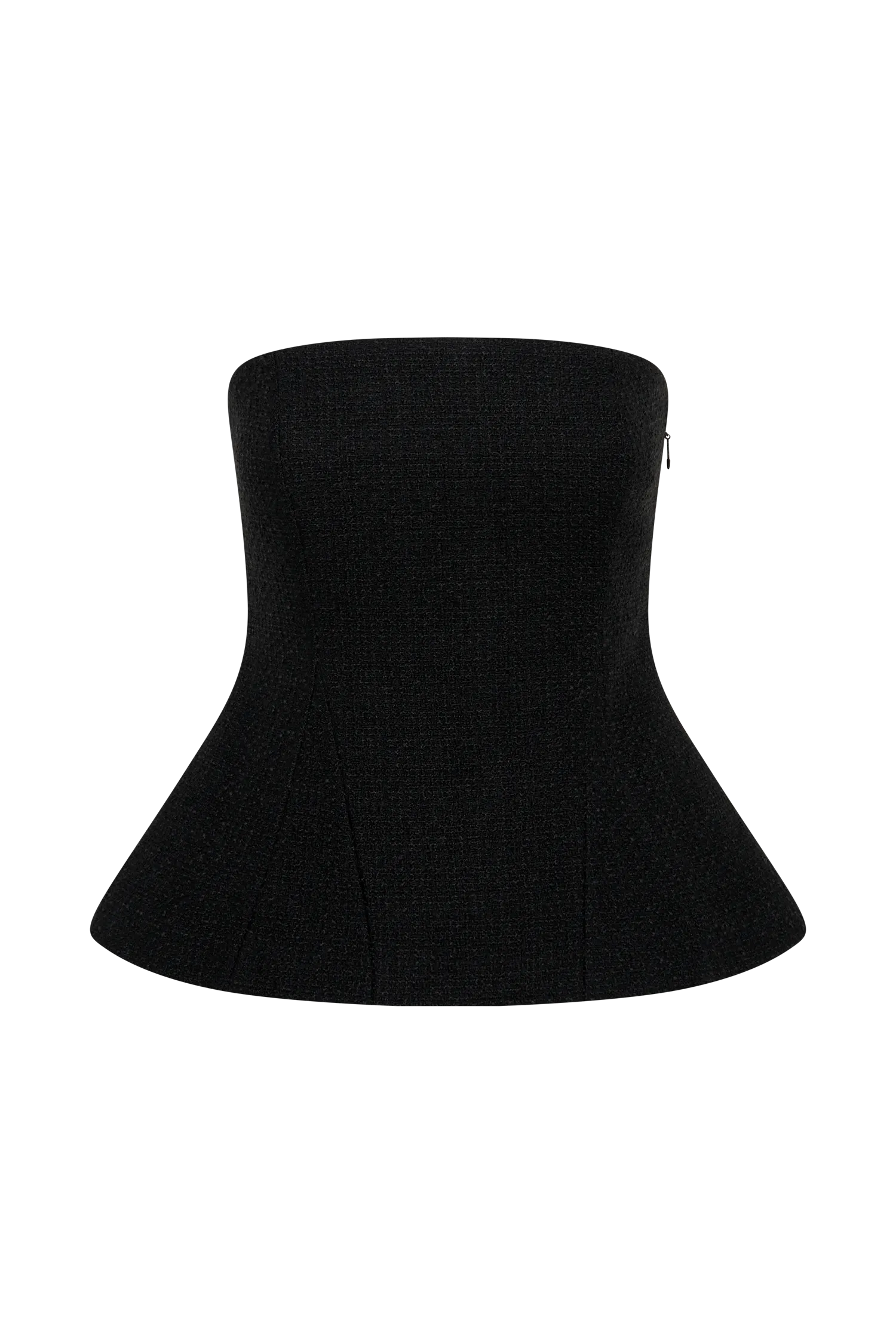 Cyrus Strapless Boucle Top - Black