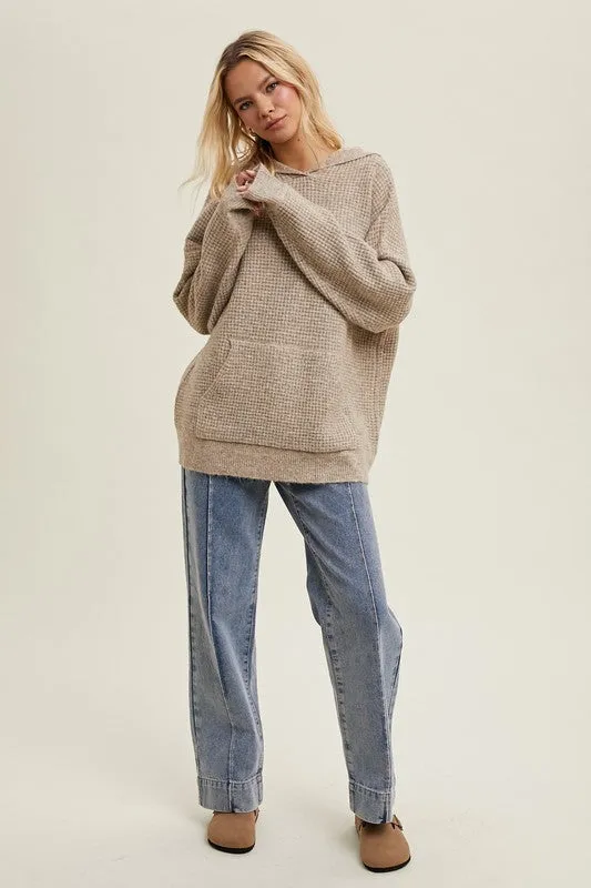 Dana Oversized Waffle Hoodie Sweater