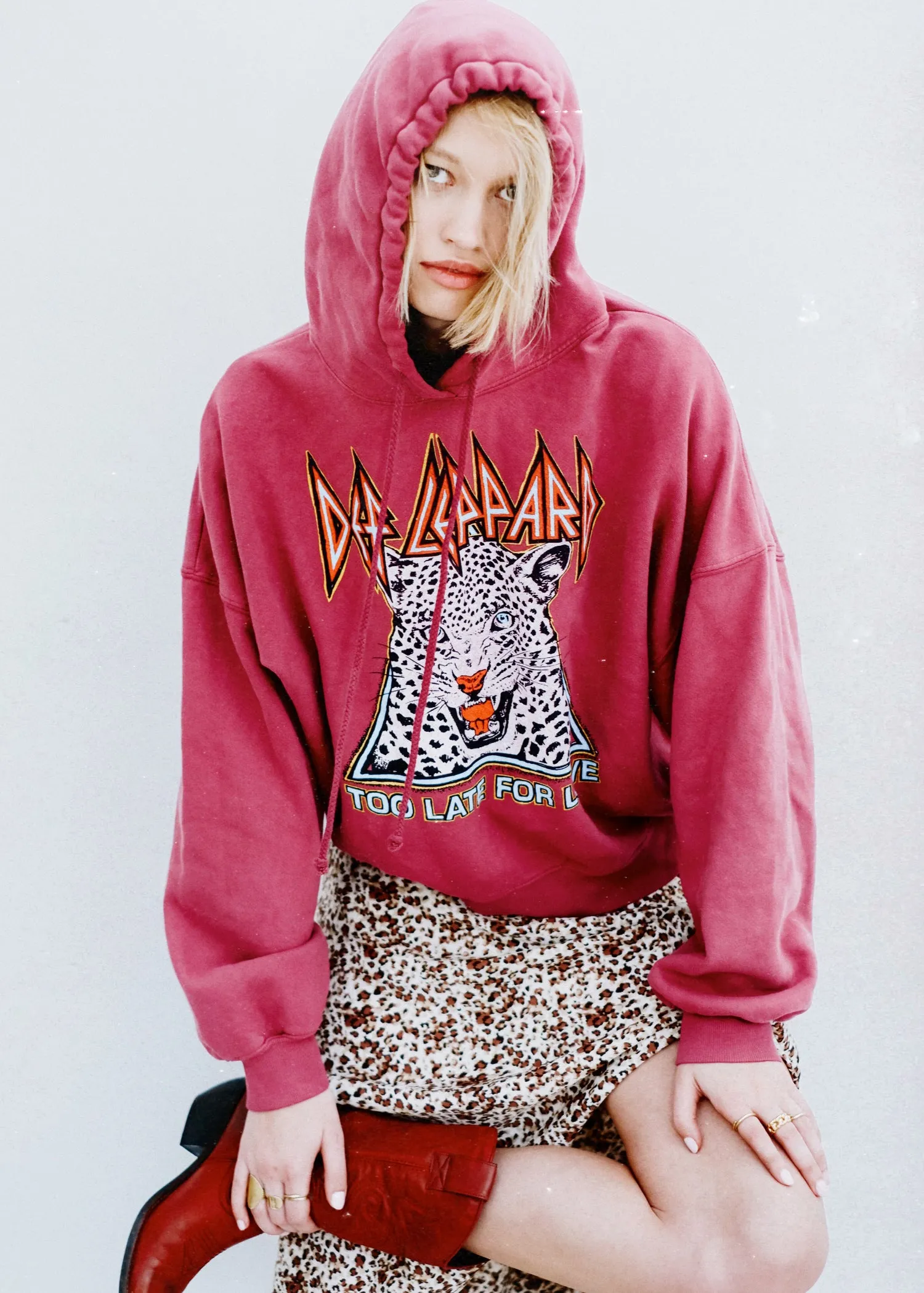 Def Leppard Too Late For Love Oversized Hoodie by Daydreamer LA