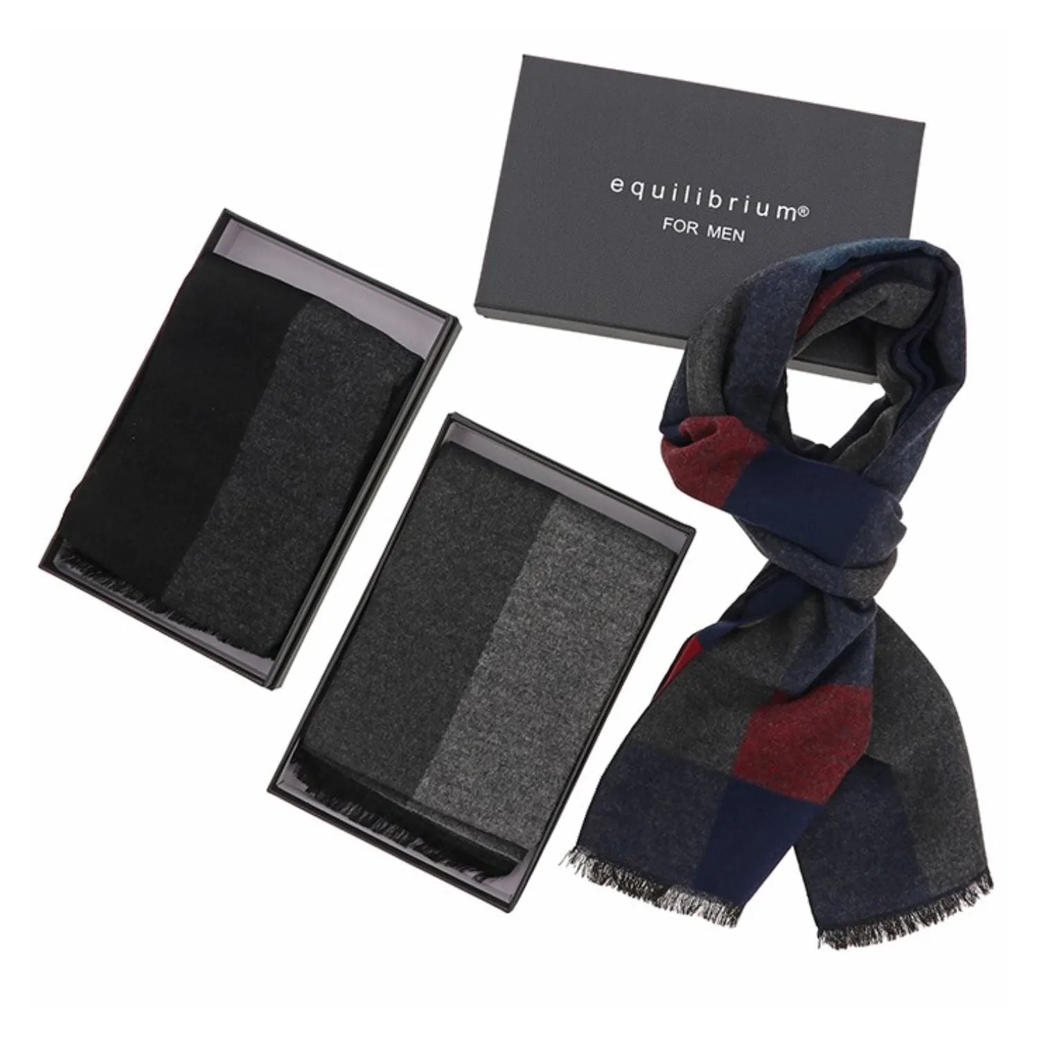 Equilibrium For Men 180cm Geometric Cube Block Scarf