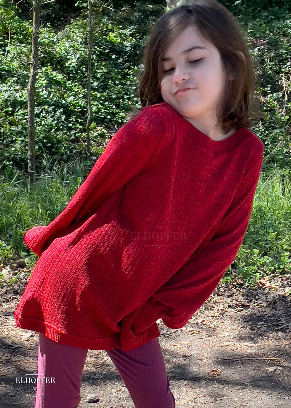 Essential Cassie Oversize Sweater - Darkside Red