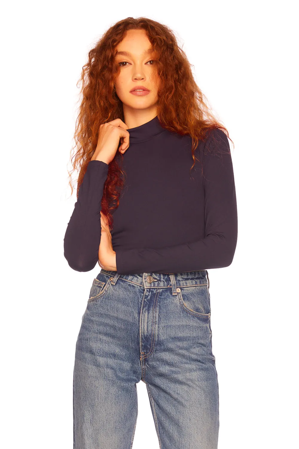 essential long sleeve turtleneck top