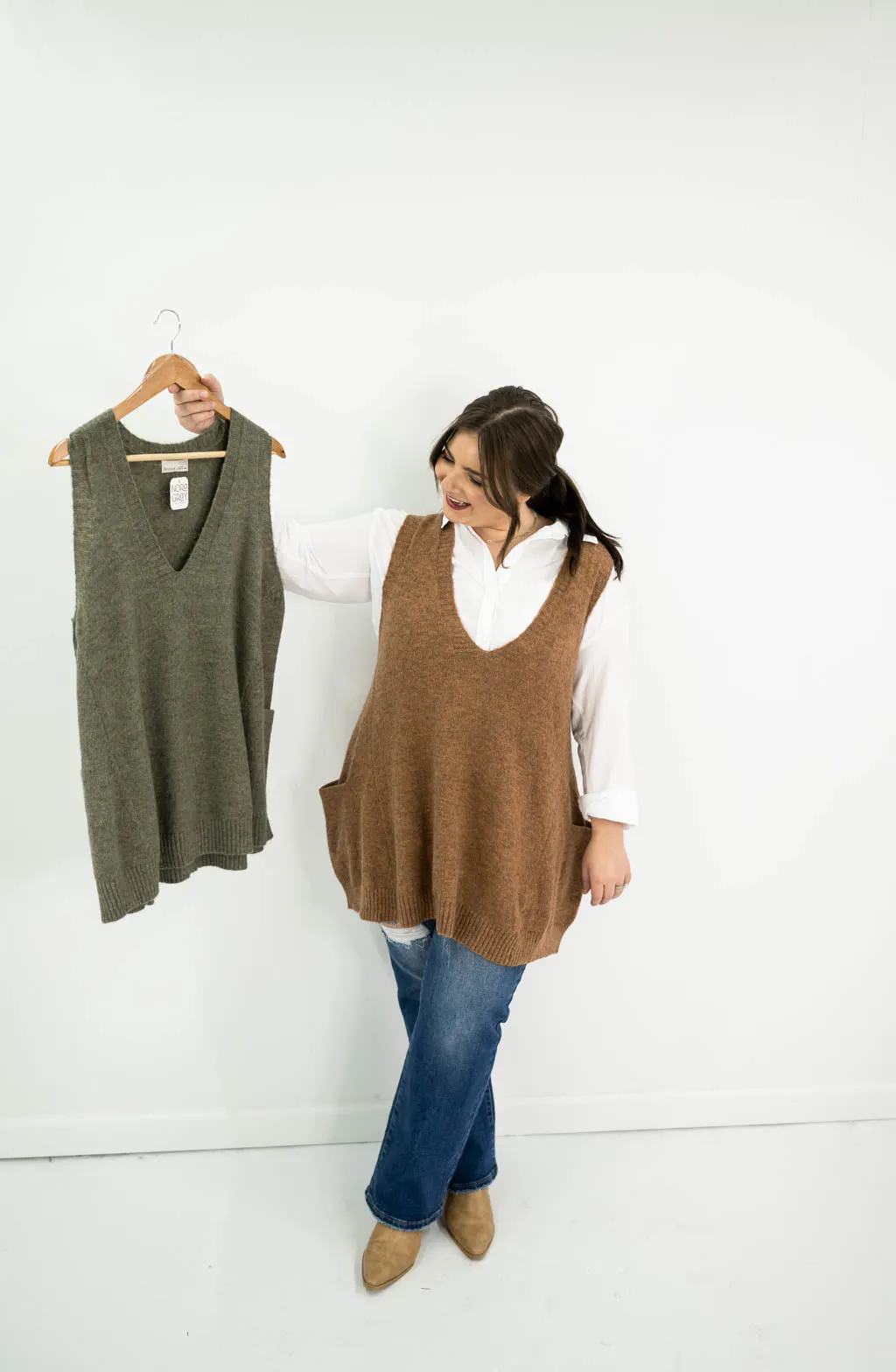 Faye Oversized Tunic Sweater with Pockets