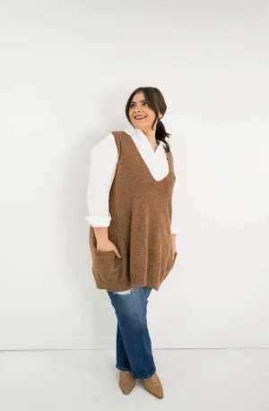 Faye Oversized Tunic Sweater with Pockets