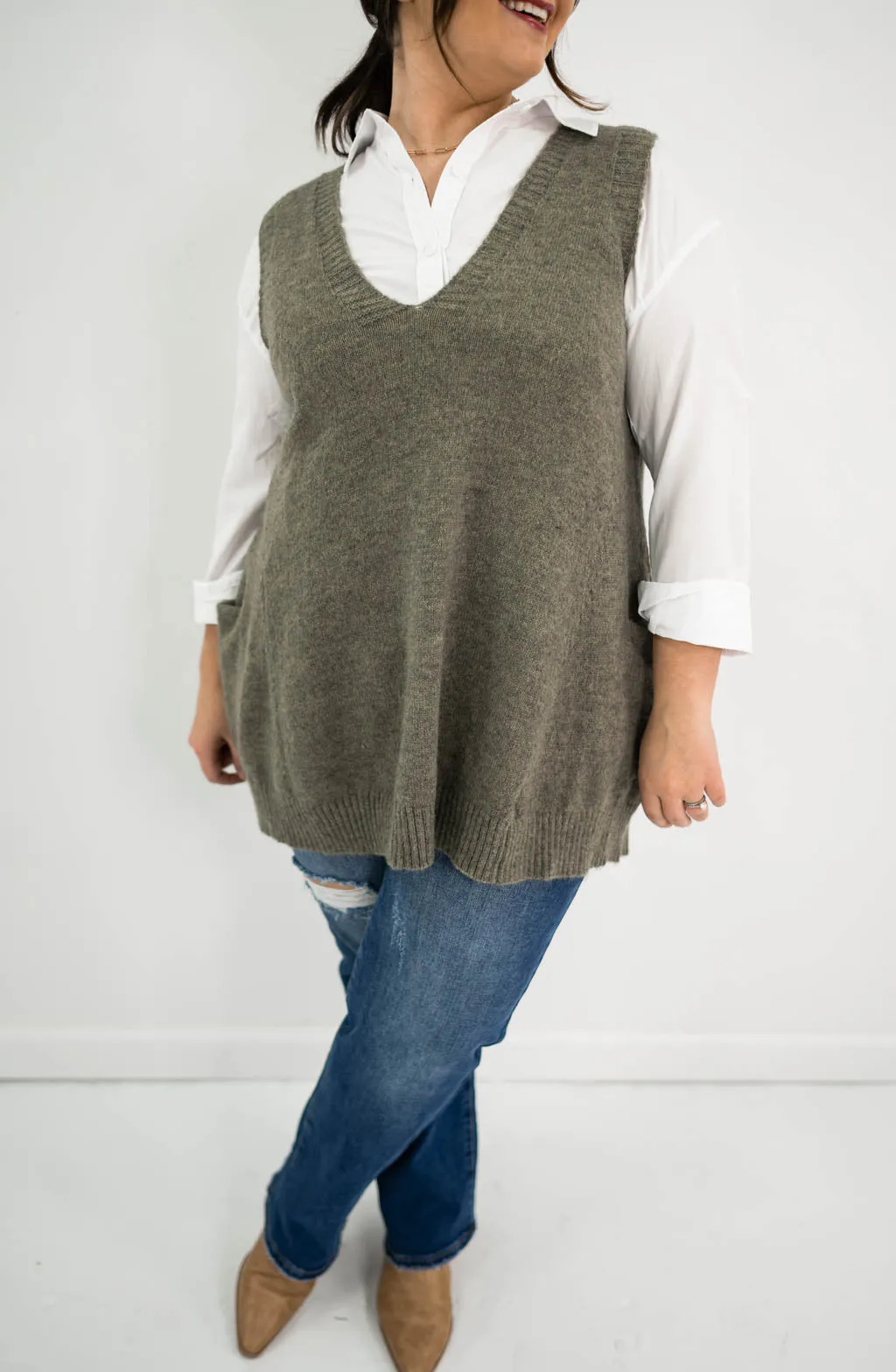 Faye Oversized Tunic Sweater with Pockets