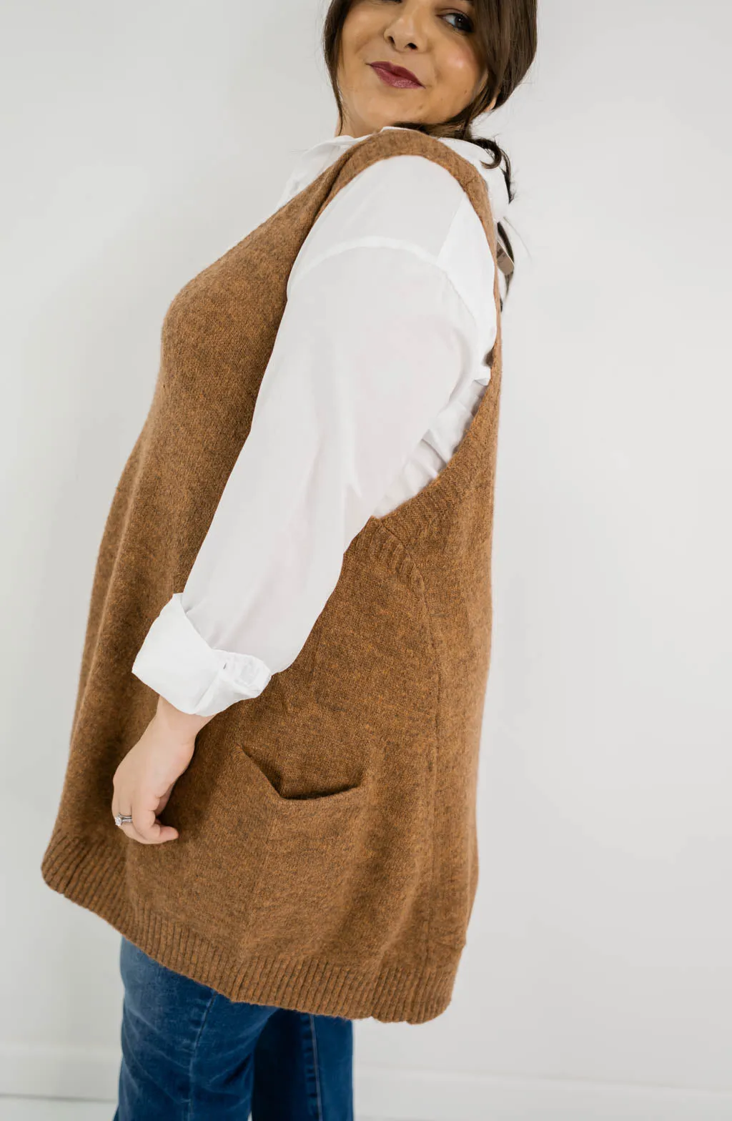 Faye Oversized Tunic Sweater with Pockets