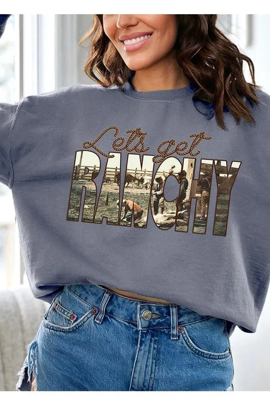 Get Ranchy Oversized Graphic Fleece Sweatshirts