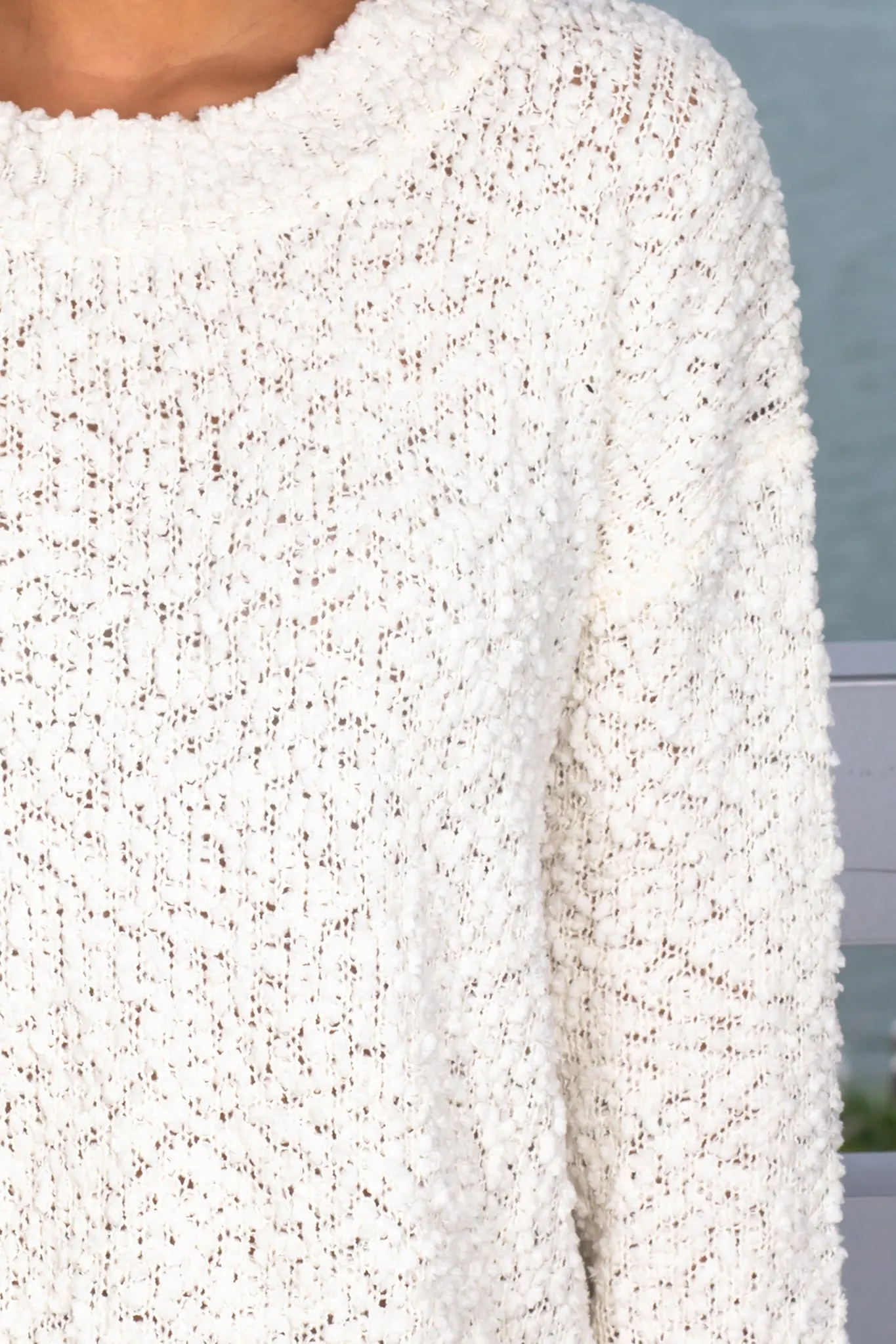 Ivory Knit Oversized Sweater