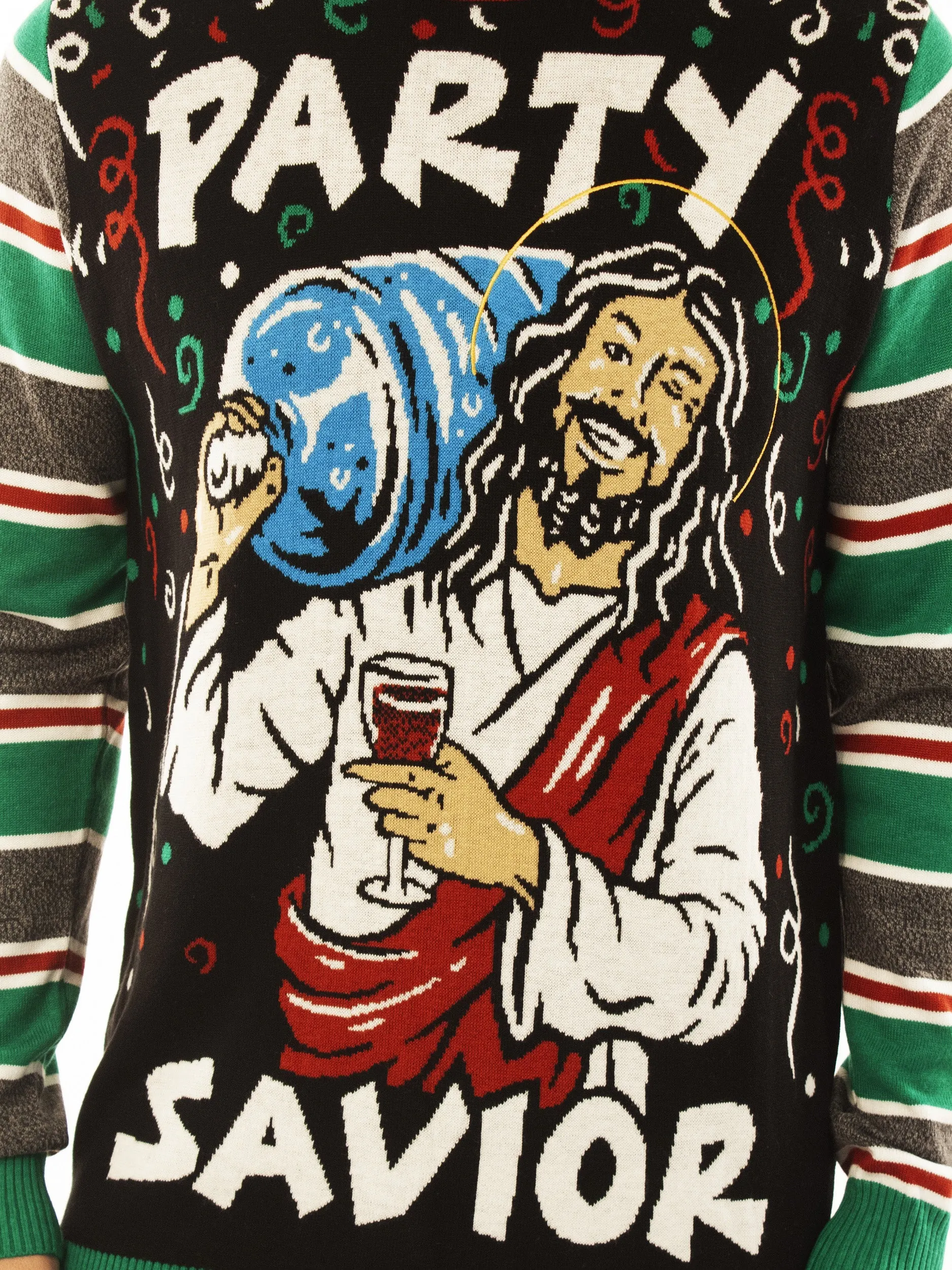 Jesus Party Savior | Ugly Christmas Sweater For Men & Women | Unisex Sizing