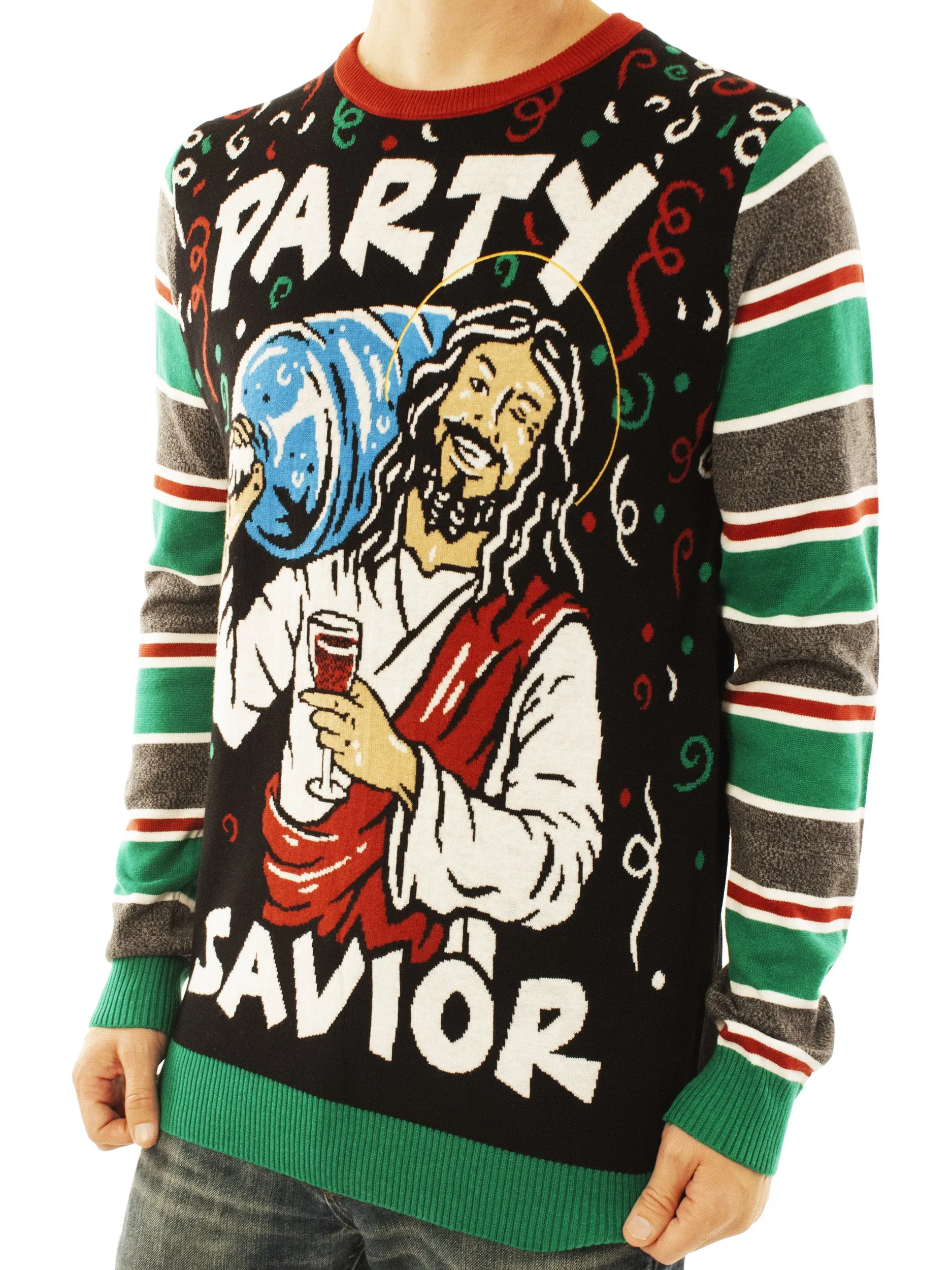 Jesus Party Savior | Ugly Christmas Sweater For Men & Women | Unisex Sizing