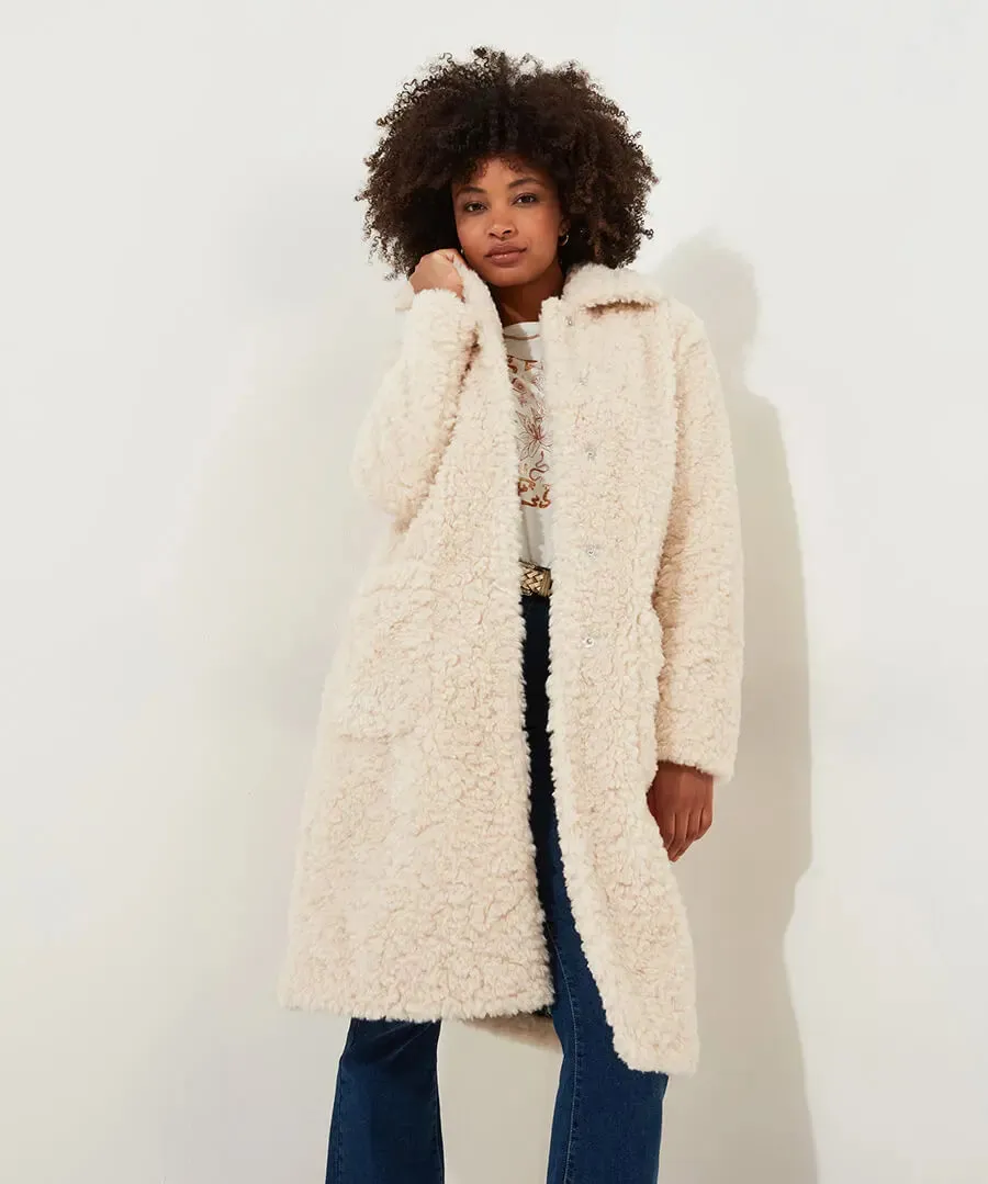 Joe Browns 18 Cream Cosy Up Furry Coat