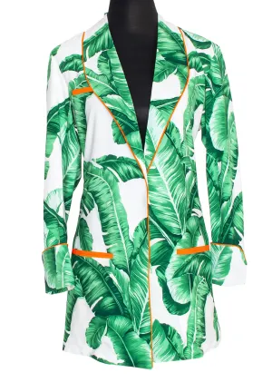 Jungle - Green Palm Blazer (Neon Orange)