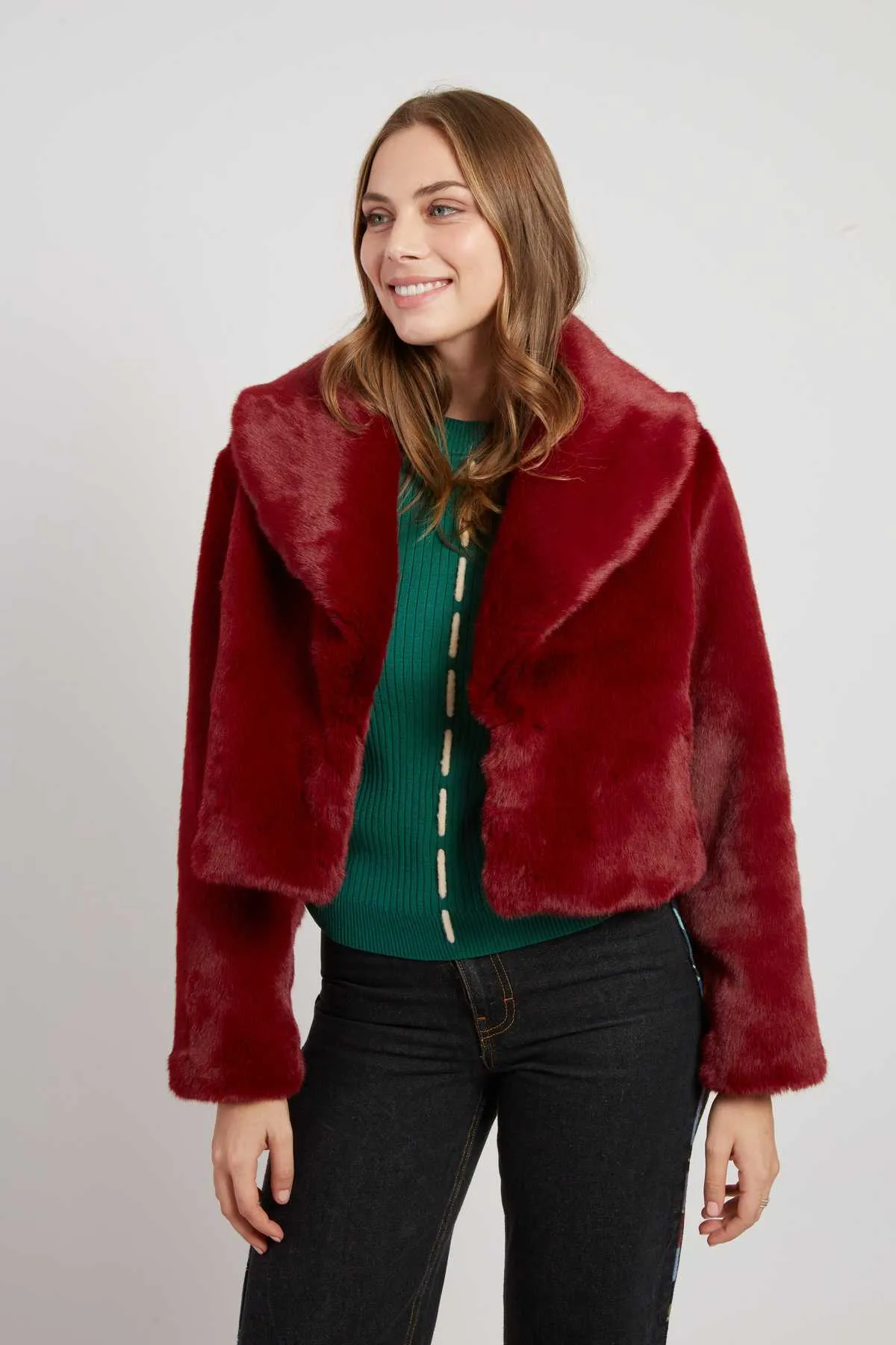 Lambada Faux Fur Jacket Bordeaux