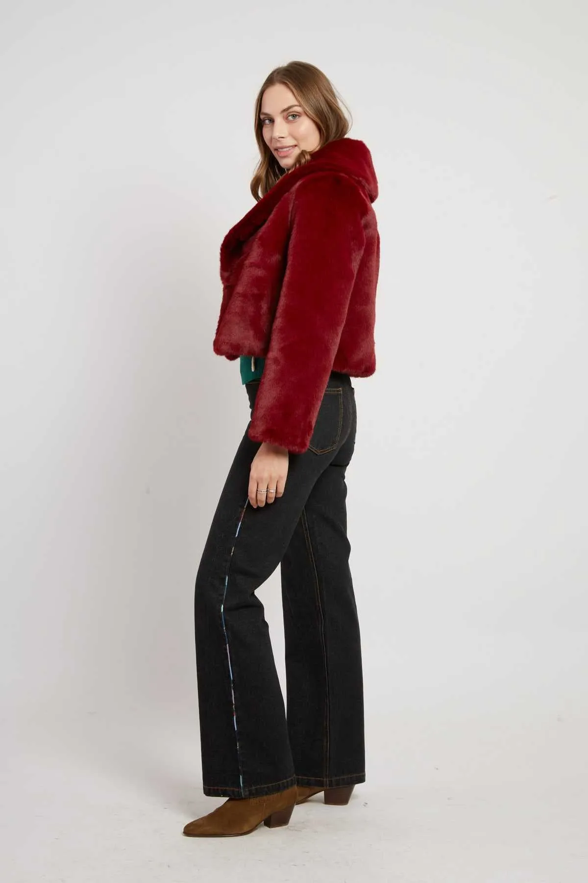 Lambada Faux Fur Jacket Bordeaux