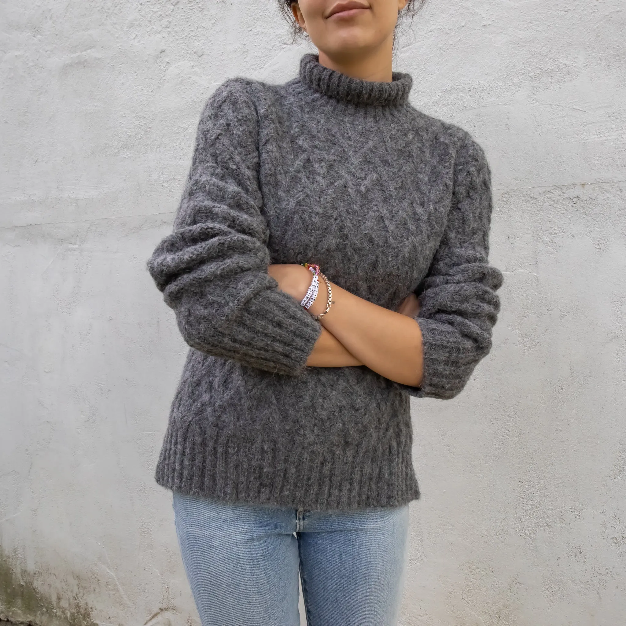 Lattice Cable Alpaca Sweater