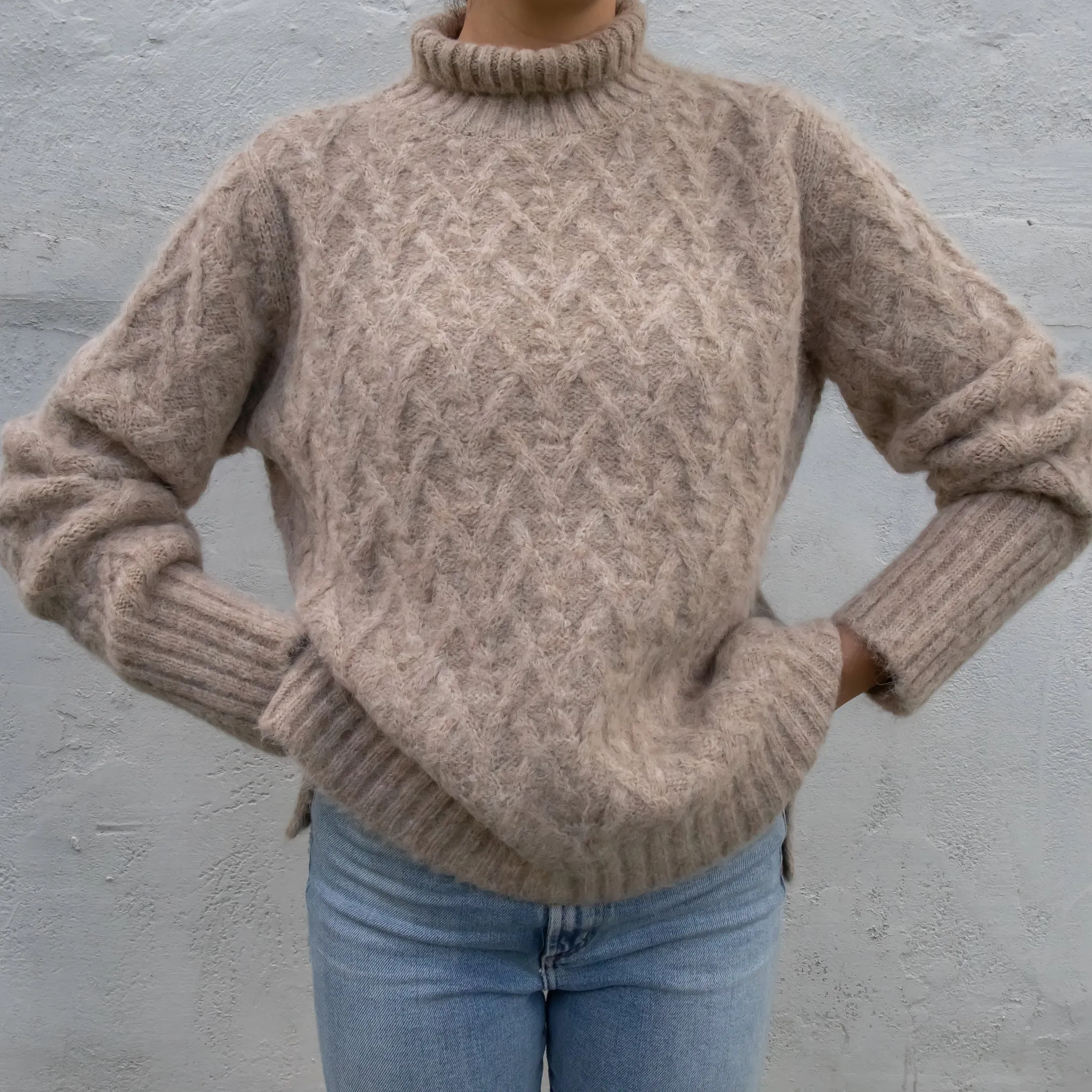 Lattice Cable Alpaca Sweater