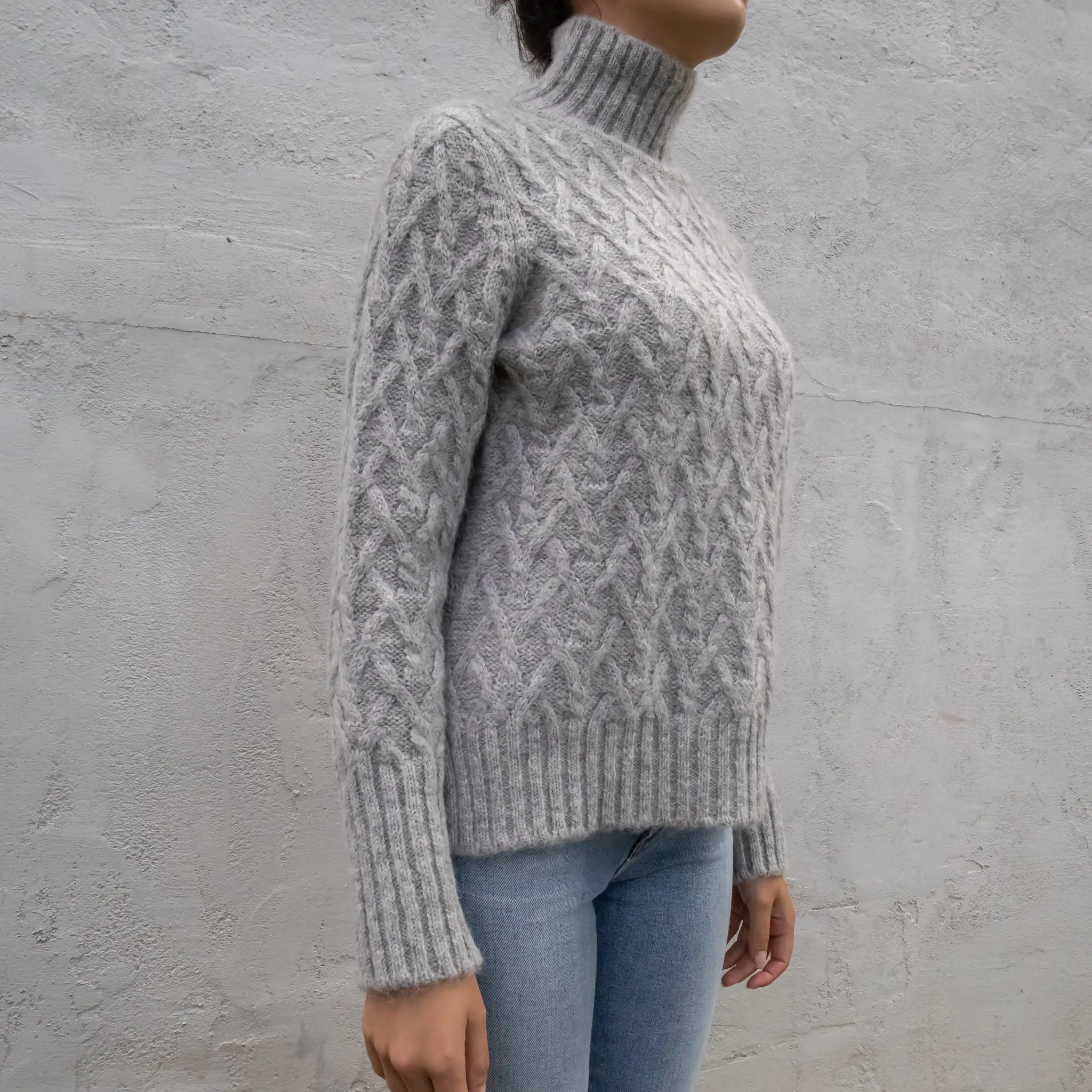 Lattice Cable Alpaca Sweater