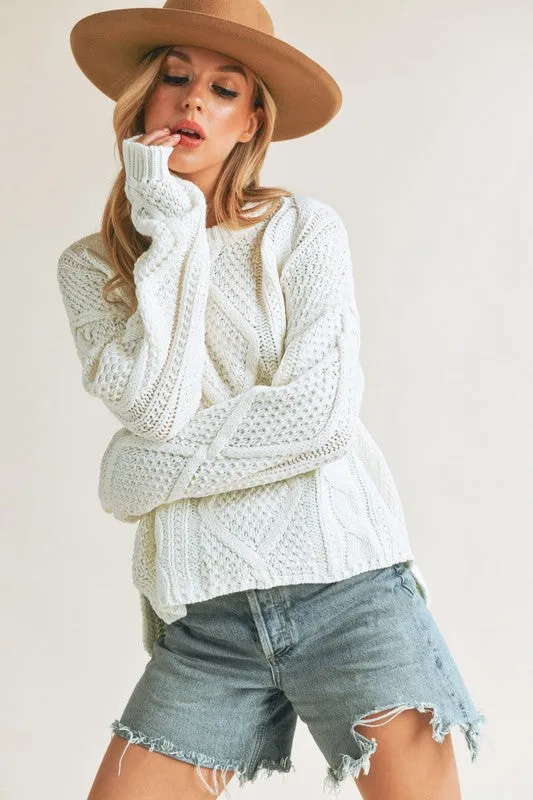 Relaxed Fit Adela Cable Knit Sweater