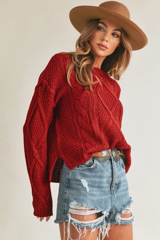 Relaxed Fit Adela Cable Knit Sweater