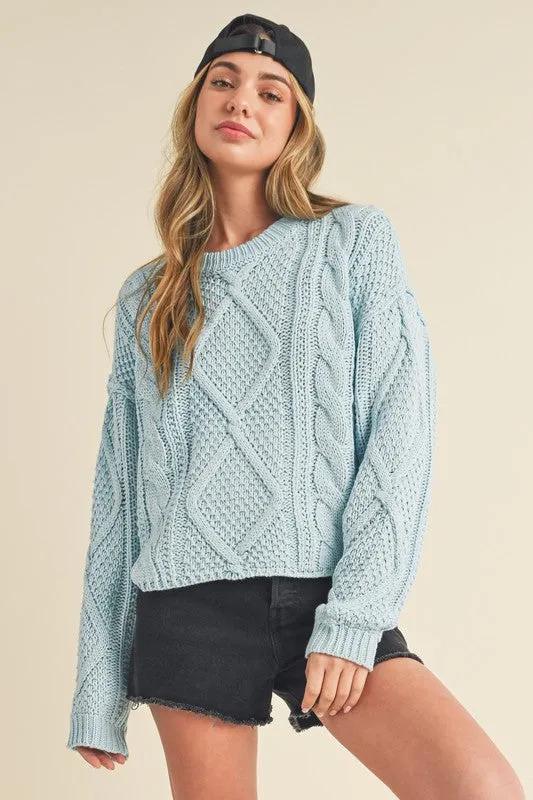 Relaxed Fit Adela Cable Knit Sweater