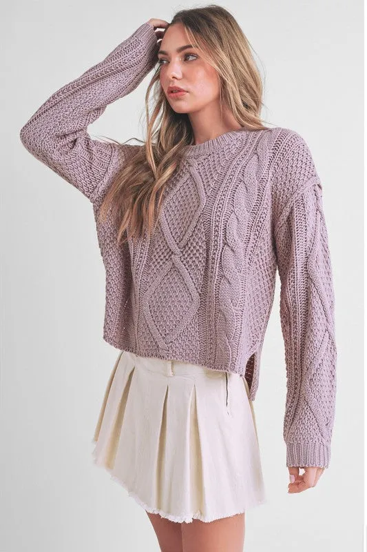 Relaxed Fit Adela Cable Knit Sweater