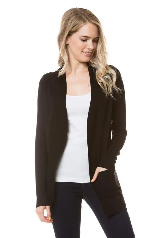 Stay Cozy Open Cardigan in Black (FINAL SALE)