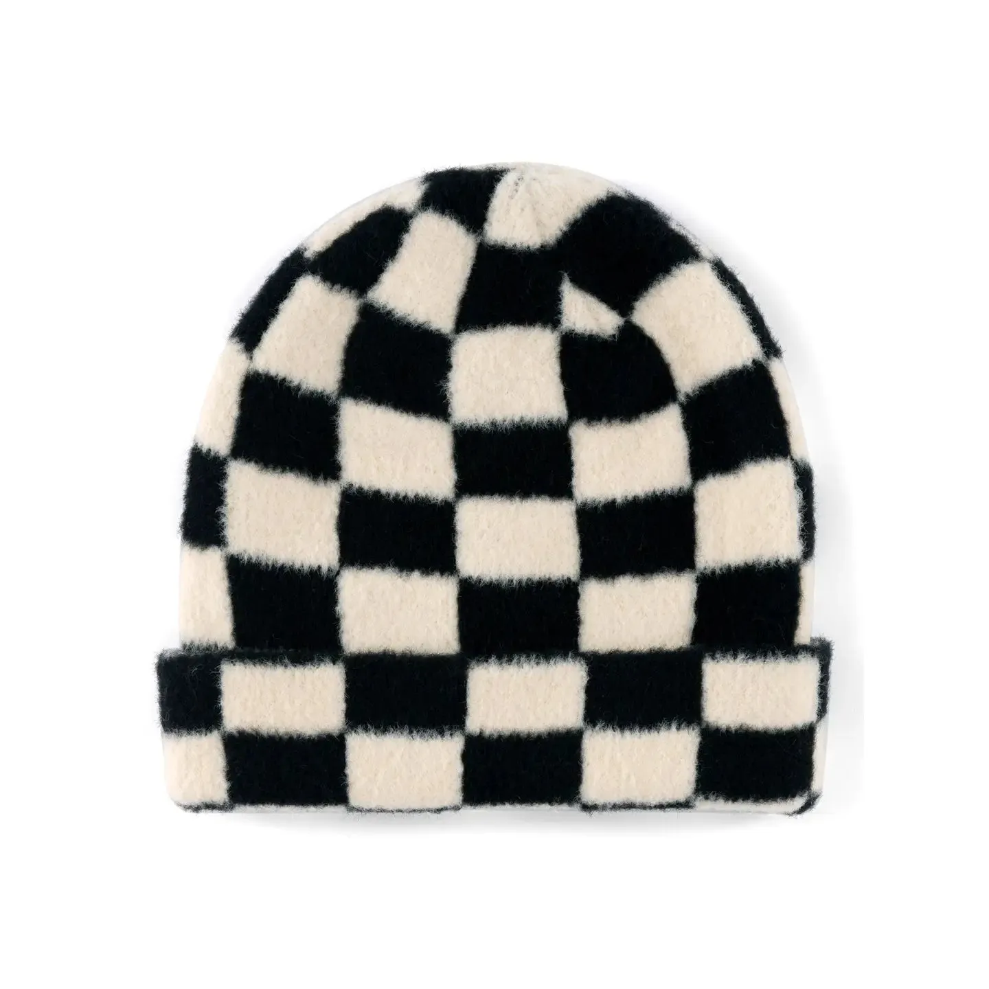 Tanner Beanie Black Cream Check