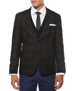 The Ares Plaid Slim Fit Mens Blazer