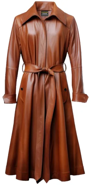 Women Tan Brown Leather Coat - Stylish Brown Leather Coat