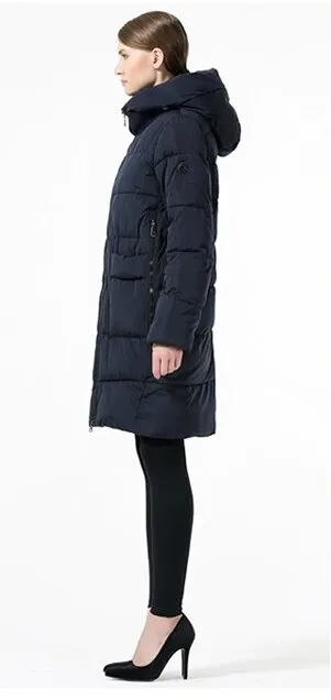 Women's Winter Hooded Windproof Down Parka With Big Pockets