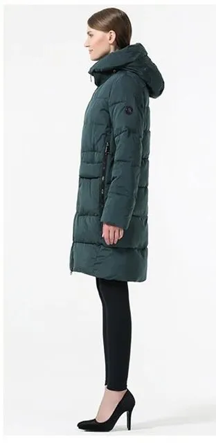 Women's Winter Hooded Windproof Down Parka With Big Pockets